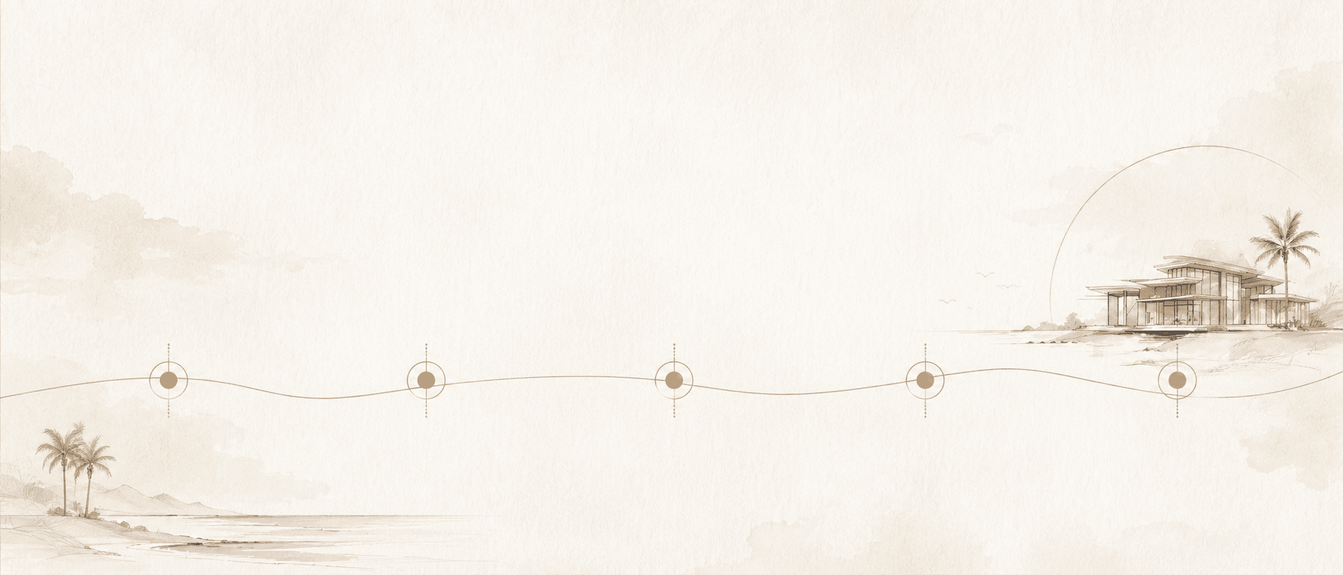 Architectural process timeline background with calm paper-and-ink structure.